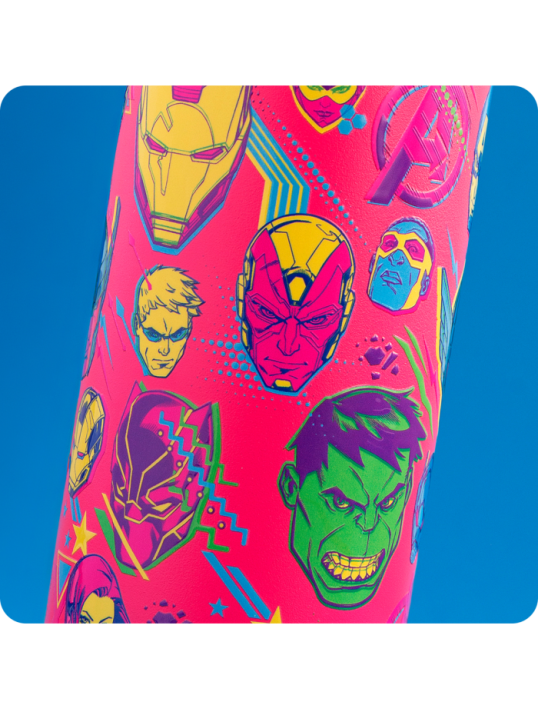 QUOKKA BOTELLA TERMO ACERO INOXIDABLE SOLID AMBER YELLOW 510 ML AVENGERS NEON