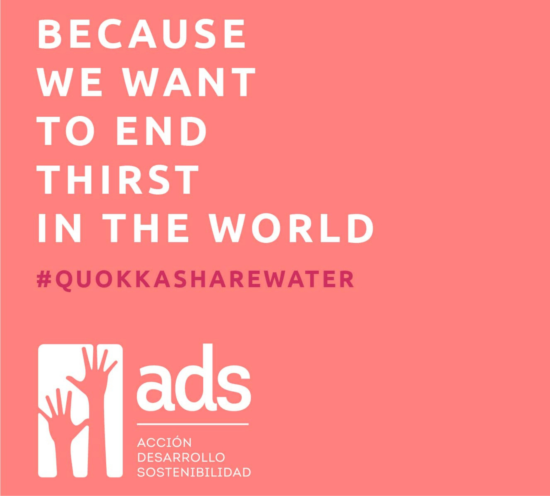 Because we want to end thirst in the world #quokkasharewater